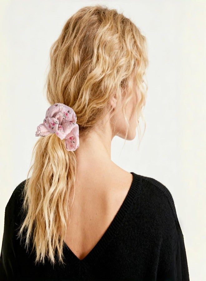 PIDOUDOU 3 Pieces Floral Scrunchies for Women, Blossom Lace Scrunchies Hair Ties Ponytail Holder Hair Accessories Gift - Image 4